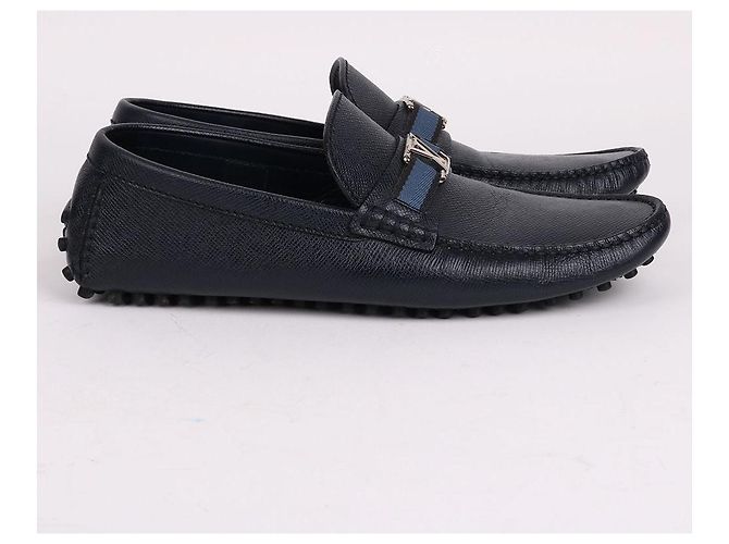 Louis Vuitton Mocassini in pelle blu navy da uomo - vista 6