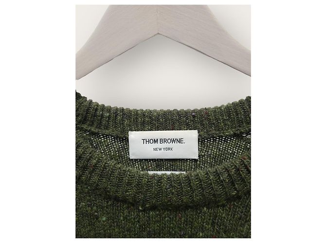 Thom Browne Khaki Mohair-Armband mit verdecktem Rundstrick Braun - Ansicht 3