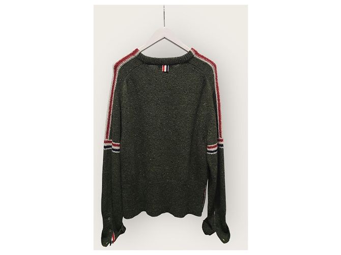 Thom Browne Khaki Mohair-Armband mit verdecktem Rundstrick Braun - Ansicht 4