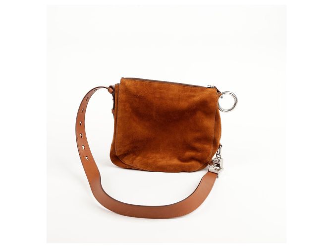 Burberry Piccola borsa a tracolla da notte in pelle scamosciata bruciato Multicolore - vista 4