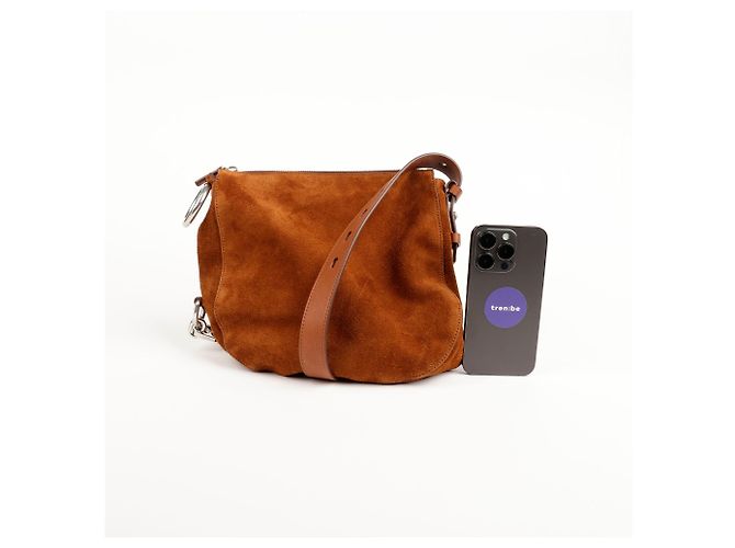 Burberry Piccola borsa a tracolla da notte in pelle scamosciata bruciato Multicolore - vista 7