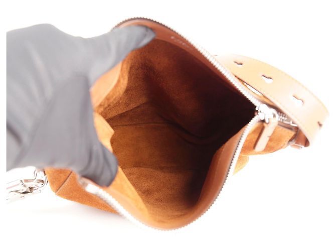 Burberry Piccola borsa a tracolla da notte in pelle scamosciata bruciato Multicolore - vista 8