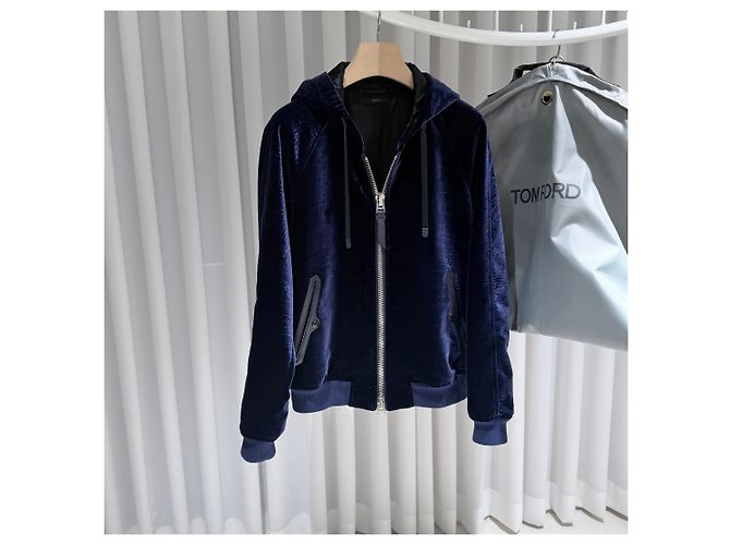 Tom Ford Giacca con cappuccio in velluto effetto coccodrillo Multicolore - vista 3