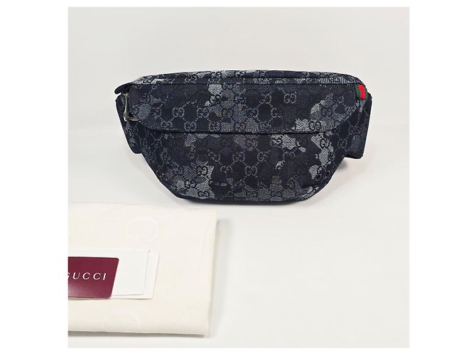 Gucci Große Denim-Gürteltasche Schwarz - Ansicht 2