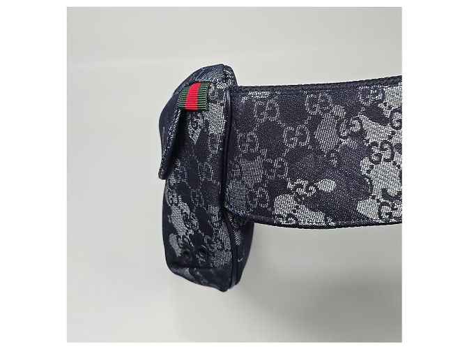 Gucci Große Denim-Gürteltasche Schwarz - Ansicht 5