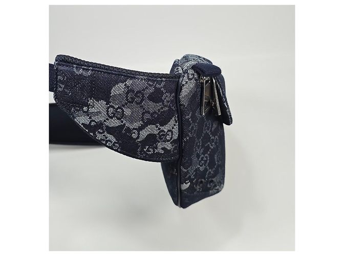 Gucci Große Denim-Gürteltasche Schwarz - Ansicht 6