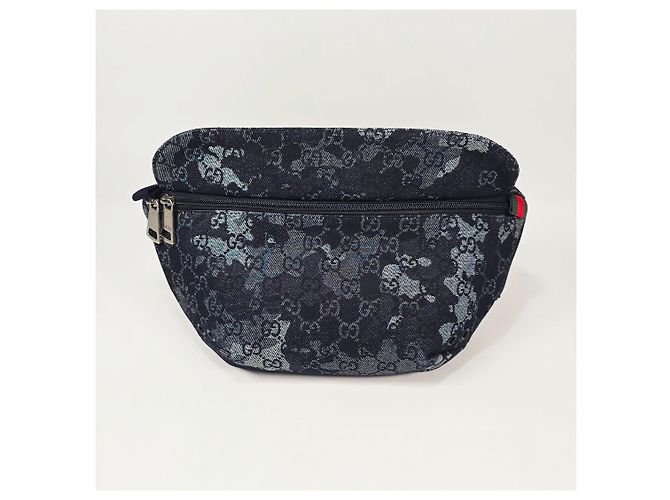 Gucci Große Denim-Gürteltasche Schwarz - Ansicht 9