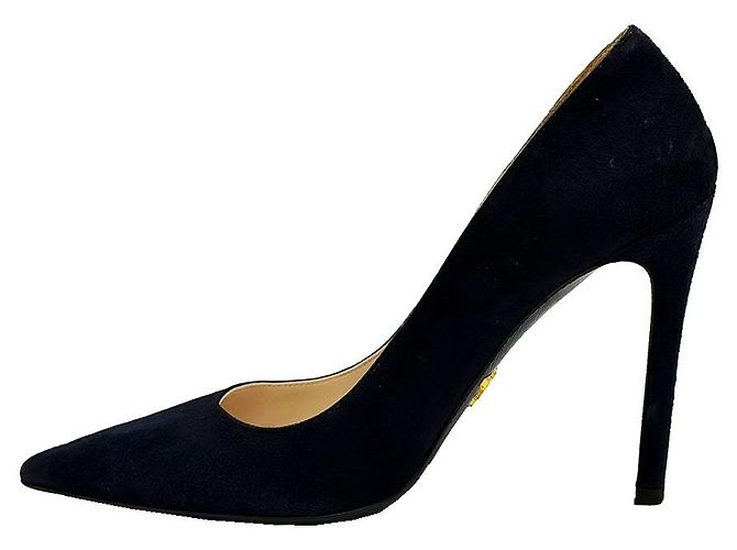 Prada Décolleté stiletto in scamosciato blu notte - vista 5