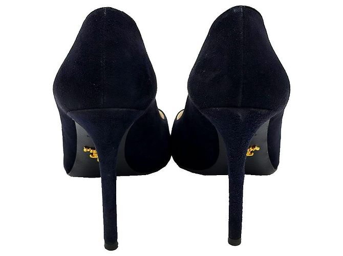 Prada Décolleté stiletto in scamosciato blu notte - vista 7