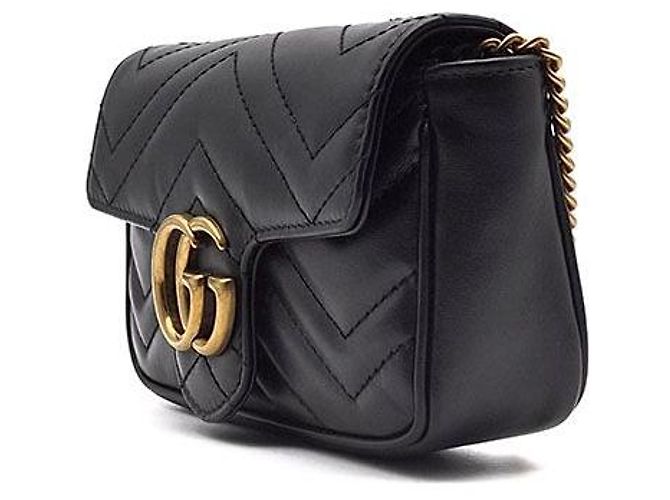 Gucci Bolsa transversal Super Mini Marmont Matelassé Preto - vista 2