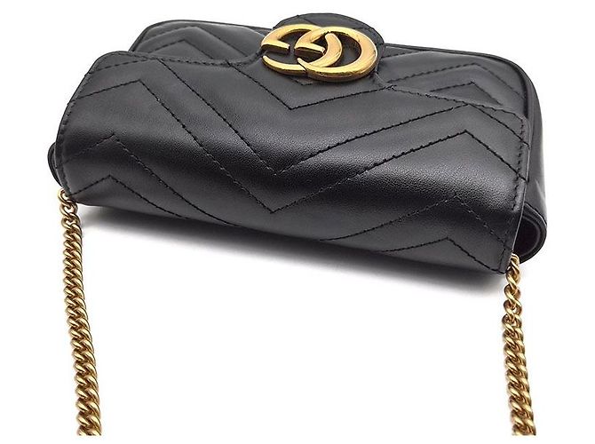 Gucci Bolsa transversal Super Mini Marmont Matelassé Preto - vista 6