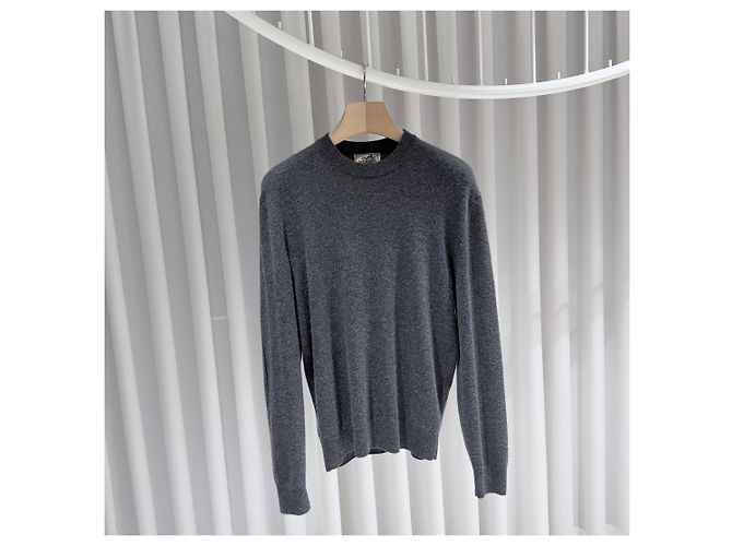 Hermès Pull en maille de cachemire gris Marron - vue 3