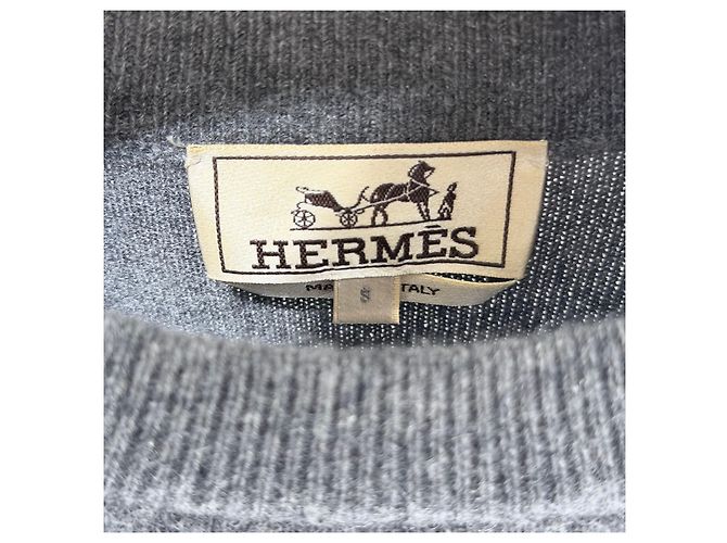 Hermès Pull en maille de cachemire gris Marron - vue 6