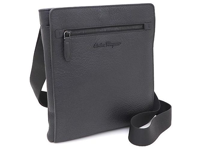 Salvatore Ferragamo Borsa a tracolla in pelle con logo Florence Nero - vista 2