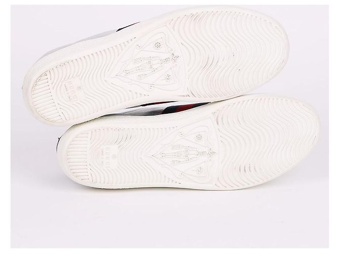 Gucci Baskets Three Stripes Argent Métallique Argenté - vue 9
