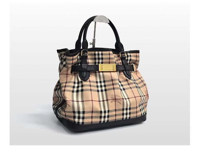 Burberry GOLDERTON Haymarket Check Ledertasche in Braun - Ansicht 2