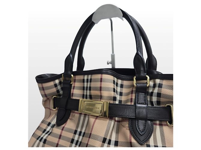 Burberry GOLDERTON Haymarket Check Ledertasche in Braun - Ansicht 5