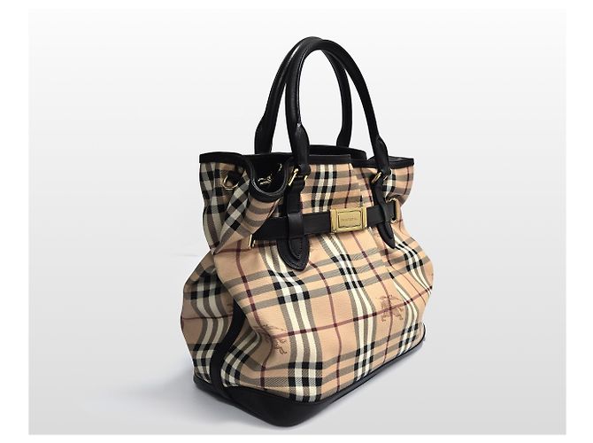 Burberry GOLDERTON Haymarket Check Ledertasche in Braun - Ansicht 9