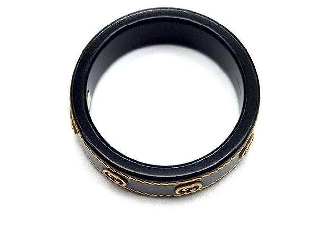 Gucci Bague Interlocking Icon en Or Noir - vue 5