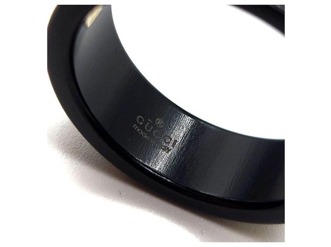 Gucci Bague Interlocking Icon en Or Noir - vue 7