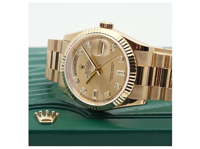 Rolex Orologio Day-Date in Oro da Uomo Originale con Diamanti D'oro - vista 27