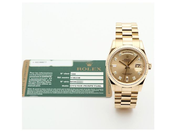 Rolex Orologio Day-Date in Oro da Uomo Originale con Diamanti D'oro - vista 3