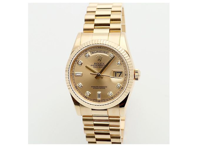 Rolex Orologio Day-Date in Oro da Uomo Originale con Diamanti D'oro - vista 9