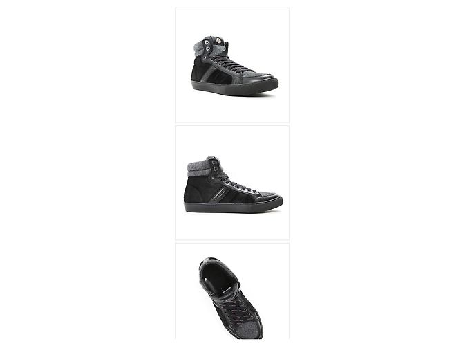 Sneaker alte in scamosciato Moncler LYON Nero - vista 2