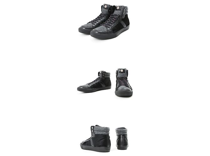 Sneaker alte in scamosciato Moncler LYON Nero - vista 3