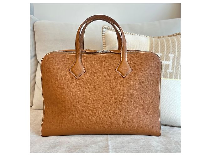 Hermès Valigetta Victoria Light Gold stamp: Arancione - Ansicht 2