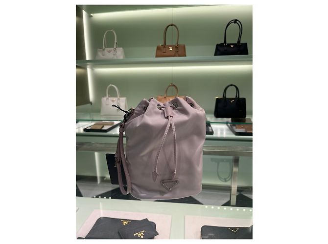Prada Sacchetto con coulisse in Rynylon Nero Blu Alabaster Rosa Multicolore - vista 4