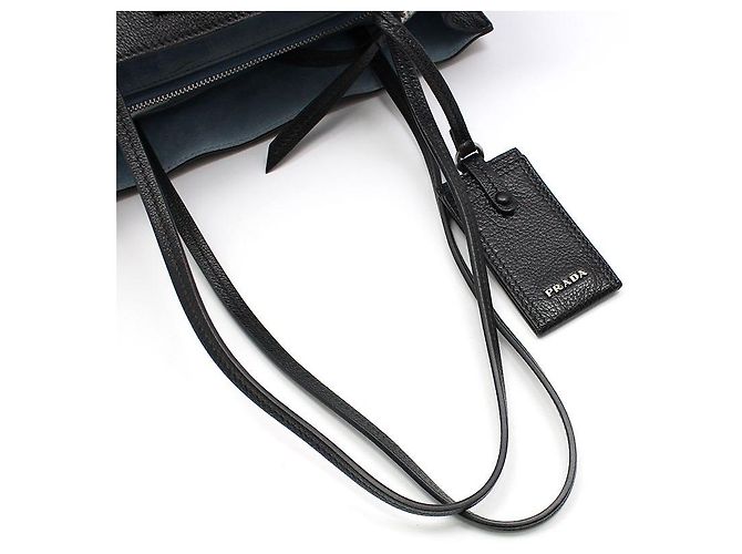 Prada Borsa a tracolla Etiquette in pelle di vitello nera con borchie argentate Nero - vista 7