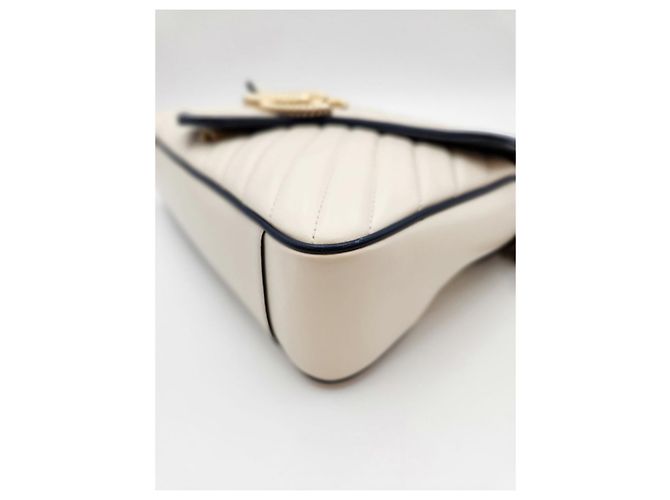Gucci Borsa a Spalla Matelassé Medium Crema Bianco - vista 12