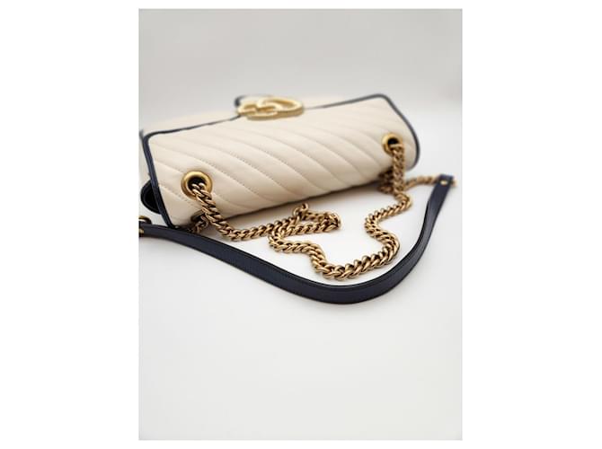 Gucci Borsa a Spalla Matelassé Medium Crema Bianco - vista 13