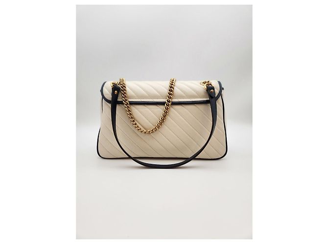 Gucci Borsa a Spalla Matelassé Medium Crema Bianco - vista 7