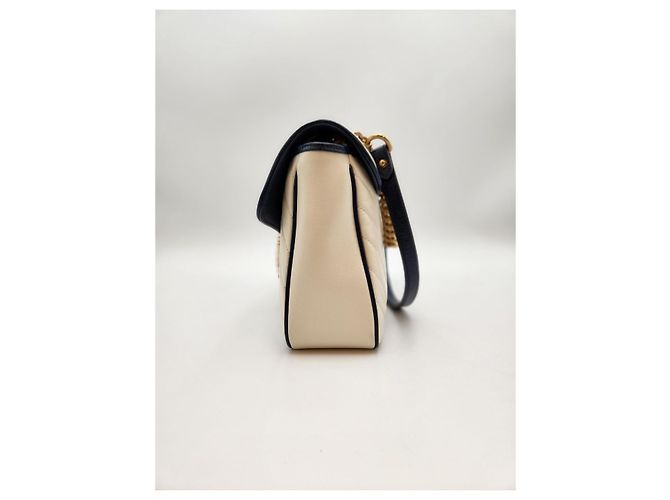 Gucci Borsa a Spalla Matelassé Medium Crema Bianco - vista 9