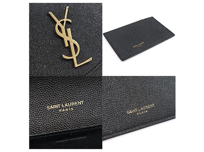 Saint Laurent Portafoglio a tracolla WOC Uptown in pelle granulata nera con stampa a rilievo e catena - vista 7