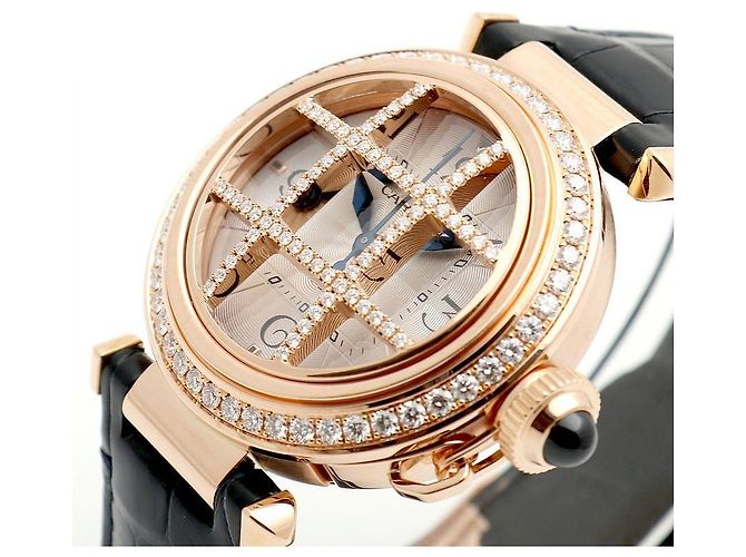 Cartier Pasha Uhr Grid Roségold Medium Unisex mit Diamanten Garantiebox Pink - Ansicht 13