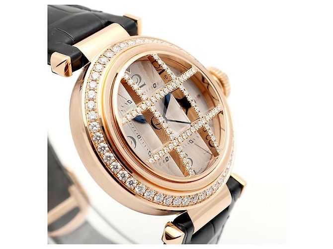 Cartier Pasha Uhr Grid Roségold Medium Unisex mit Diamanten Garantiebox Pink - Ansicht 14