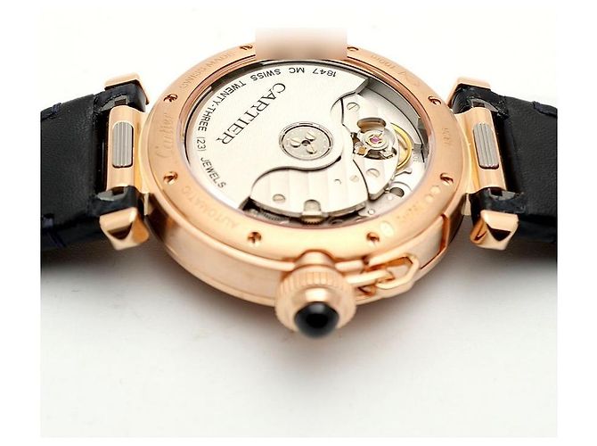 Cartier Pasha Uhr Grid Roségold Medium Unisex mit Diamanten Garantiebox Pink - Ansicht 17