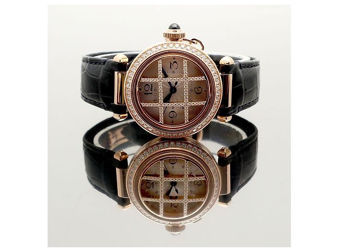 Cartier Pasha Uhr Grid Roségold Medium Unisex mit Diamanten Garantiebox Pink - Ansicht 21