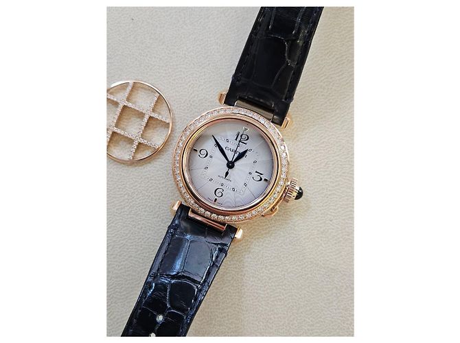 Cartier Pasha Uhr Grid Roségold Medium Unisex mit Diamanten Garantiebox Pink - Ansicht 3