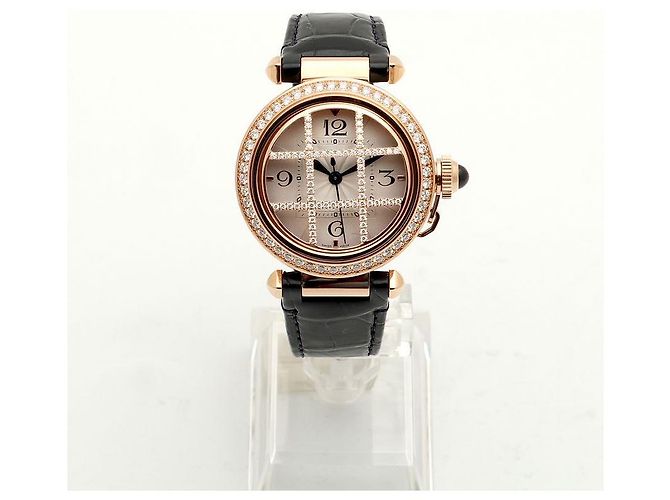 Cartier Pasha Uhr Grid Roségold Medium Unisex mit Diamanten Garantiebox Pink - Ansicht 6