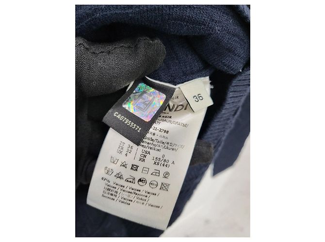 Fendi Mini abito con collo alto e ricamo del logo XS Argento - vista 4