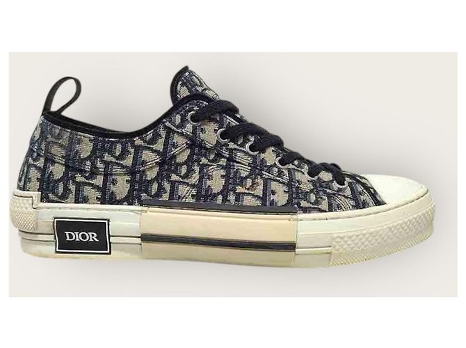 Dior Sneakers low-top in jacquard Oblique beige e nero Marrone - vista 2