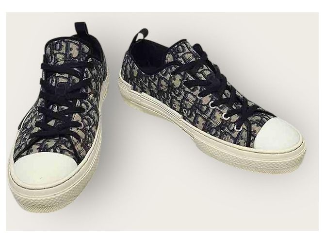 Dior Sneakers low-top in jacquard Oblique beige e nero Marrone - vista 4