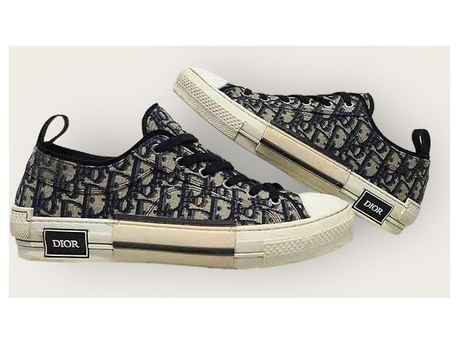 Dior Sneakers low-top in jacquard Oblique beige e nero Marrone - vista 5