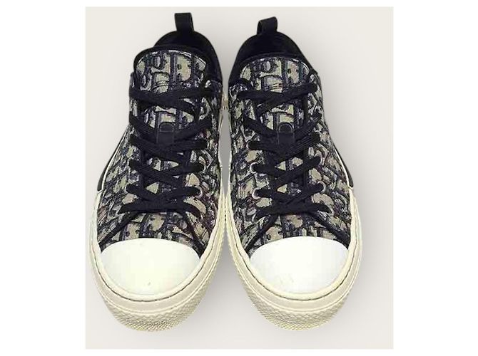 Dior Sneakers low-top in jacquard Oblique beige e nero Marrone - vista 6