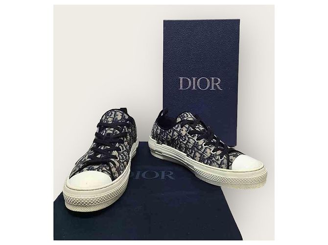 Dior Sneakers low-top in jacquard Oblique beige e nero Marrone - vista 8