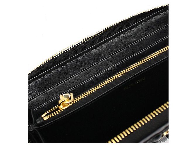 Miu Miu Black Matelassé Nappa Gold Wallet - view 11